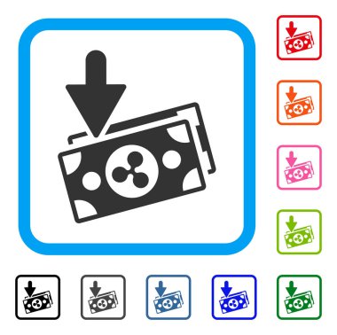 Dalgalanma banknotlar gelir simgesi çerçeveli