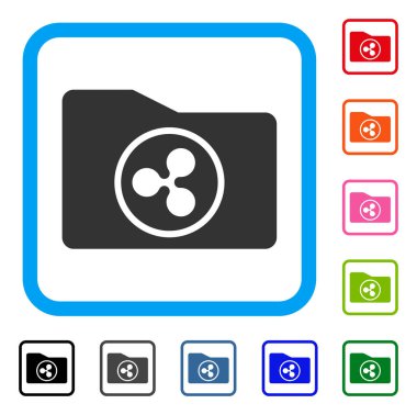 Dalgalanma çanta simgesi çerçeveli