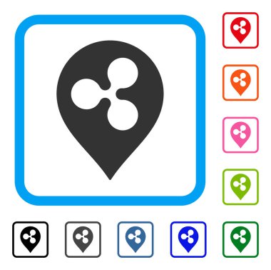 Dalgalanma harita işareti simgesi çerçeveli