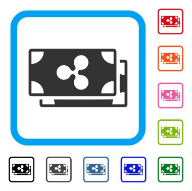 Dalgalanma banknotlar simgesi çerçeveli