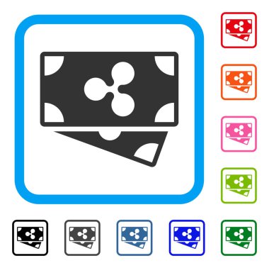 Dalgalanma banknotlar simgesi çerçeveli