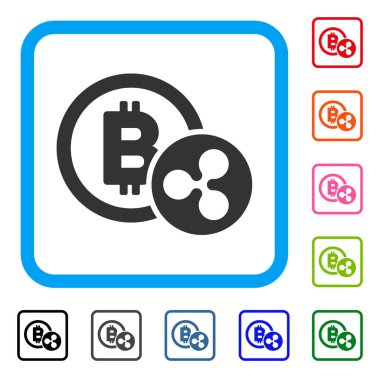 Bitcoin ve dalgalanma simgesi çerçeveli