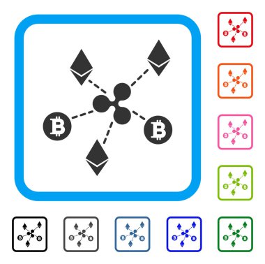 Cryptocurrency ilişkiler simgesi çerçeveli