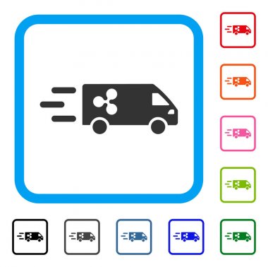 Hızlı dalgalanma teslim araba simgesi çerçeveli