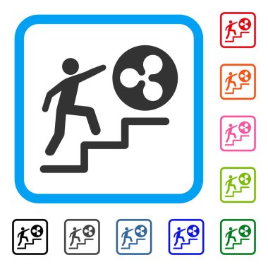 Dalgalanma için tırmanma kişi simgesi çerçeveli