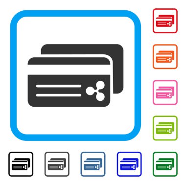 Dalgalanma banka kartları simgesi çerçeveli