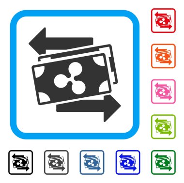 Dalgalanma banknotlar Exchange simgesi çerçeveli