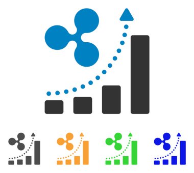 Dalgalanma büyümek yukarı grafik vektör simgesi