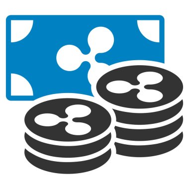 Dalgalanma sikke ve banknot düz simgesi