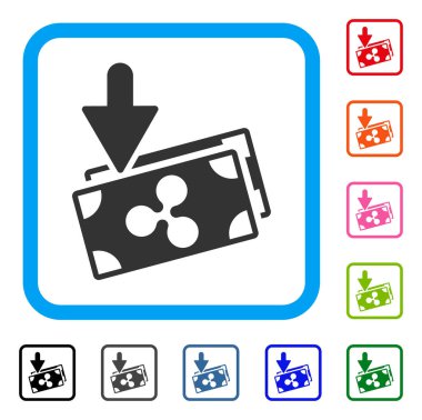 Dalgalanma banknotlar gelir simgesi çerçeveli