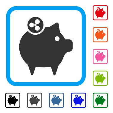 Dalgalanma kumbara simgesi çerçeveli