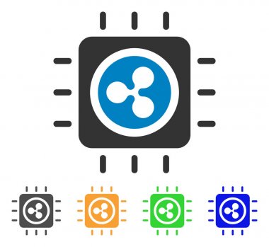 İşlemci çip vektör simge dalgalanma