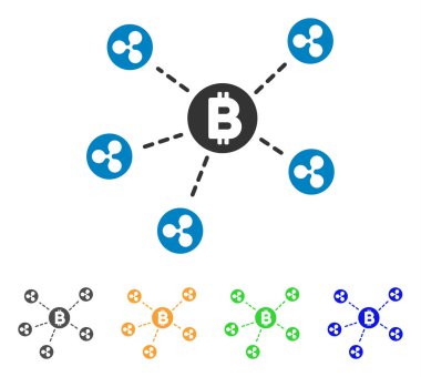Bitcoin dalgalanma ağ vektör simgesi