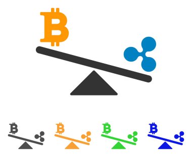 Bitcoin dalgalanma Swing denge vektör simgesi