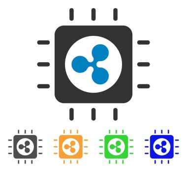 İşlemci çip vektör simge dalgalanma