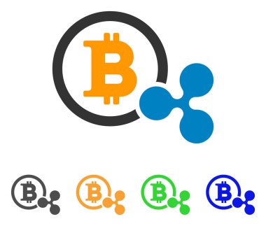 Bitcoin ve dalgalanma vektör simgesi