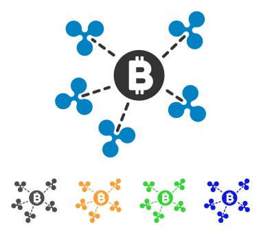 Bitcoin dalgalanma ağ vektör simgesi
