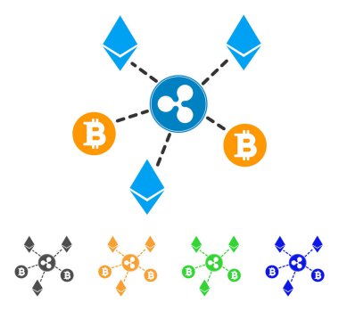 Cryptocurrency ilişkiler vektör simgesi