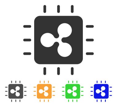 İşlemci çip vektör simge dalgalanma