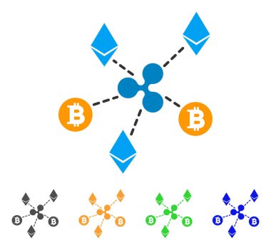 Cryptocurrency ilişkiler vektör simgesi
