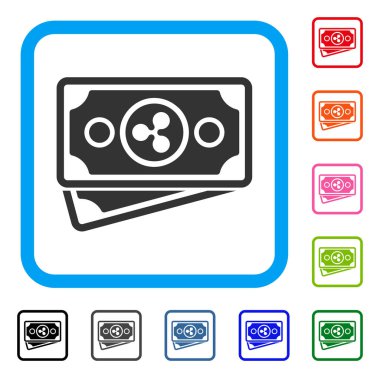 Dalgalanma banknotlar simgesi çerçeveli