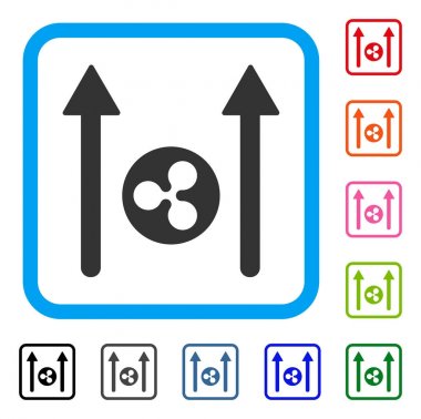 Dalgalanma para gönder okları simge çerçeveli
