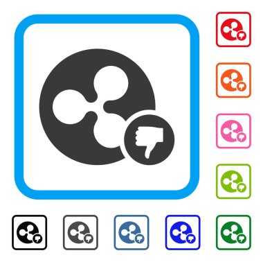 Madeni para başparmak aşağı çerçeveli simgesi dalgalanma