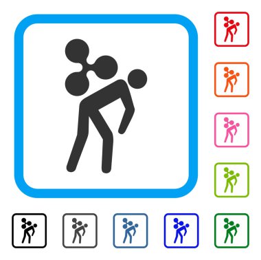 Dalgalanma kurye iş simge çerçeveli