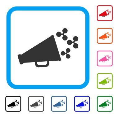 Dalgalanma megafon simgesi çerçeveli