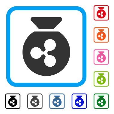 Dalgalanma para çantası simgesini çerçeveli