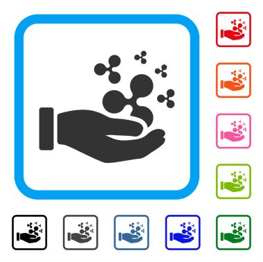 Dalgalanma maaş el simgesi çerçeveli