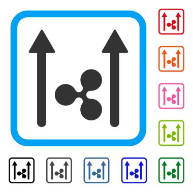 Dalgalanma gönder okları simge çerçeveli