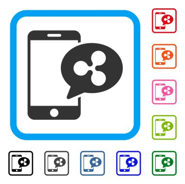 Smartphone dalgalanma mesaj simgesi çerçeveli