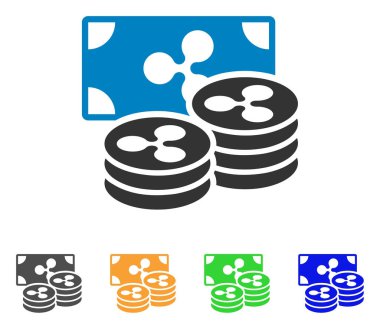 Dalgalanma sikke ve banknot vektör simgesi