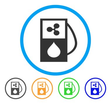 Benzin istasyonu yuvarlak simge dalgalanma