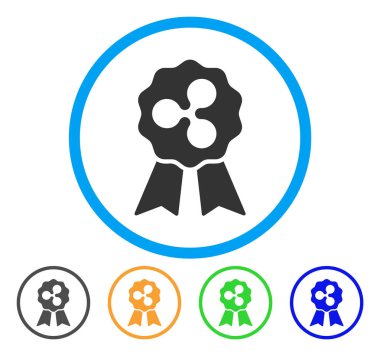 Ödül şerit yuvarlak simge dalgalanma