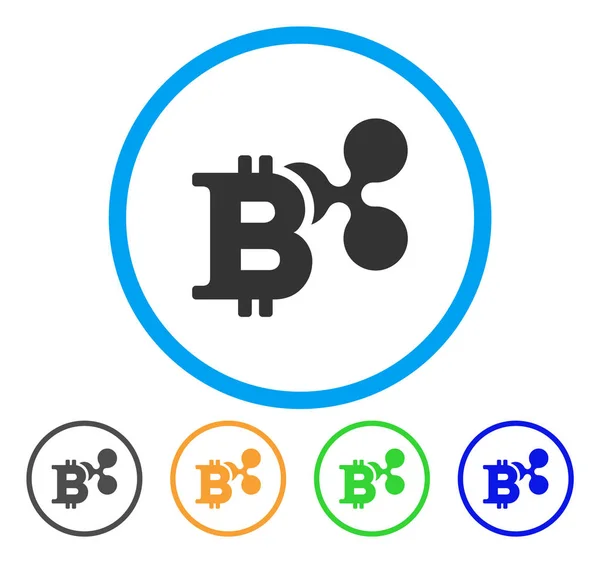 Ripple und Bitcoin rundeten Symbol ab — Stockvektor