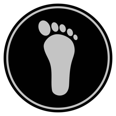 İnsan ayak izi siyah madeni para