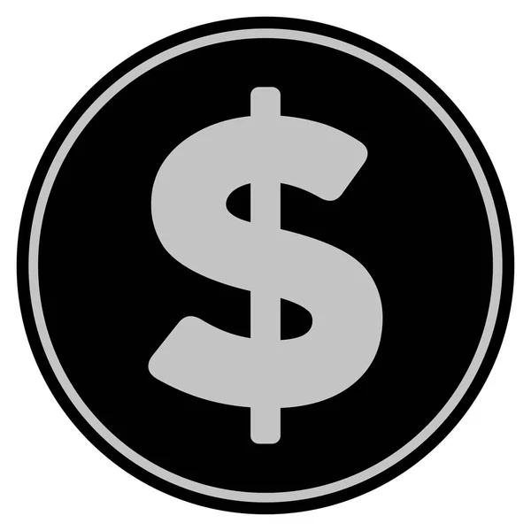 Чорний долар монета — стоковий вектор