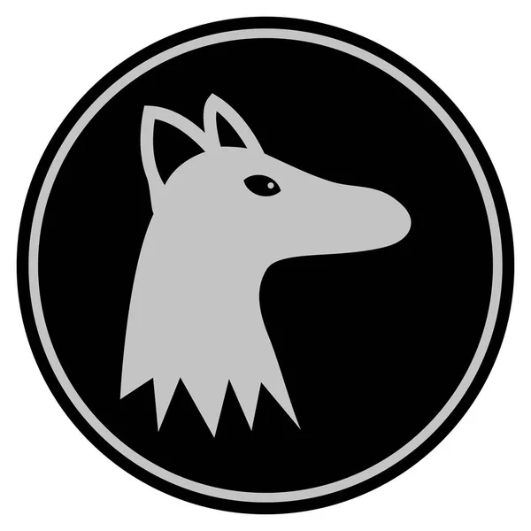 Fox hoofd zwarte munt — Stockvector