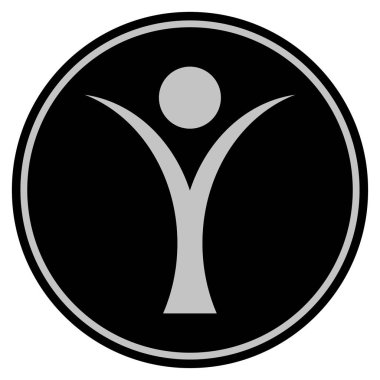 Soyut adam siyah madeni para