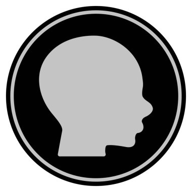 Çocuk profil siyah madeni para