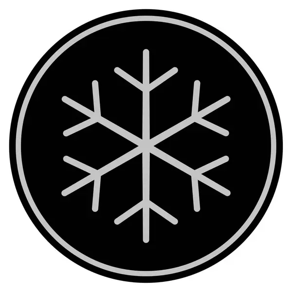 Schneeflocke schwarze Münze — Stockvektor