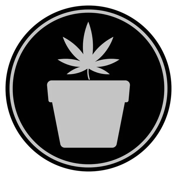 Marihuana maceta negra moneda — Archivo Imágenes Vectoriales