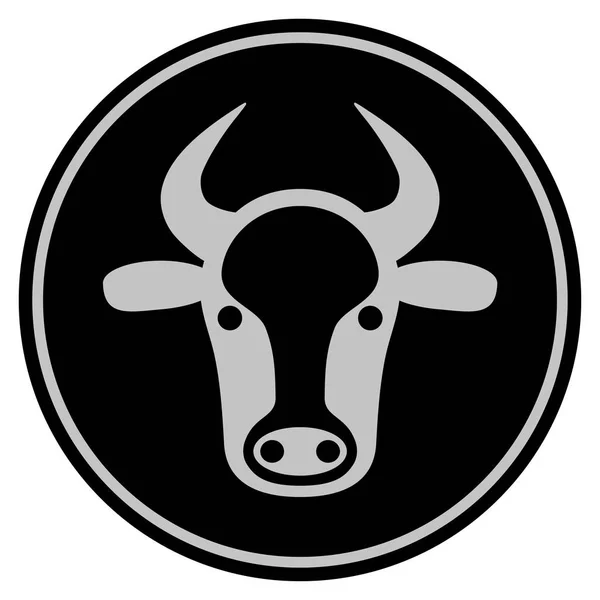 Krowiego głowę czarny monet — Wektor stockowy