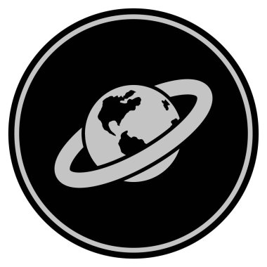 Halkalı gezegen siyah madeni para