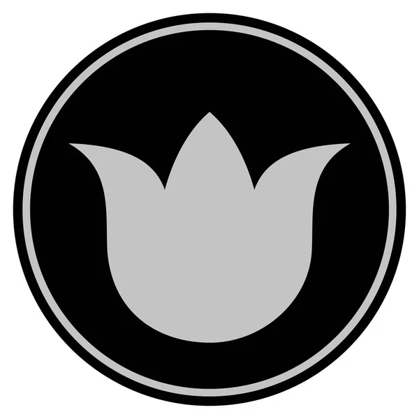 Tulpenblume schwarze Münze — Stockvektor