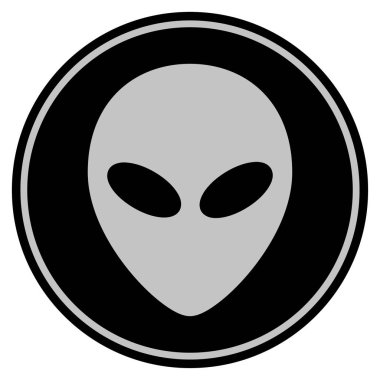 Uzaylı kafası bozuk para siyah