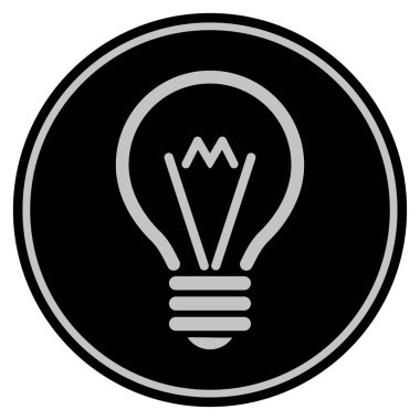 Elektrikli ampul siyah madeni para