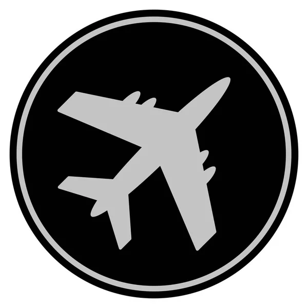 Aircraft Black Coin — Stock Photo, Image
